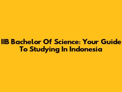 IIB Bachelor Of Science: Your Guide To Studying In Indonesia