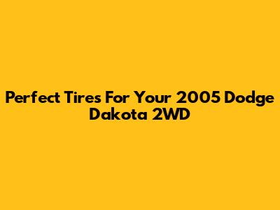 Perfect Tires For Your 2005 Dodge Dakota 2WD